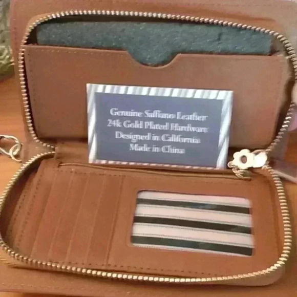 Robert Matthew tan leather clutch wallet New - Picture 4 of 5